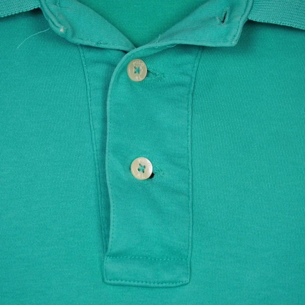 Polo Ralph Lauren Polo Shirt Mens XL Teal Green Vintage USA Cotton